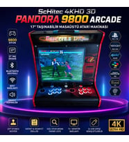 ScHitec 4KHD 3D Pandora 9800 Arcade Oyunlu Taşınabilir Pandora Masaüstü Kabinli 17inç Atari Makinası