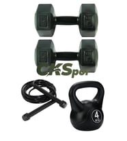 Arbentedarik Dambıl Seti 2x5 Kg + Atlama İpi + 4 Kg Kettle Bell Seti – Evde Fitness İçin Uygun