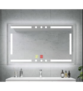 80x120 cm Buğu Çözücülü Dokunmatik Işıklı Kumlamalı Banyo Aynası