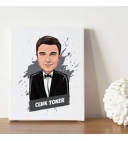 Smokinli Erkek Karikatürlü Kanvas
