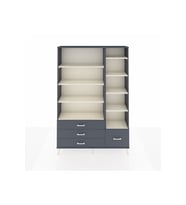 Arges Dolap 9 Raflı 4 Çekmeceli  132x30x195 Antrasit-Aytaşı/Antrasit