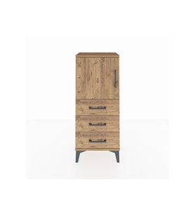 Arges Komodin 2 Raflı 3 Çekmeceli Tek Kapaklı 44x30x106 Çam-Çam
