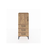 Arges Komodin 2 Raflı 3 Çekmeceli Tek Kapaklı 44x30x106 Çam-Çam