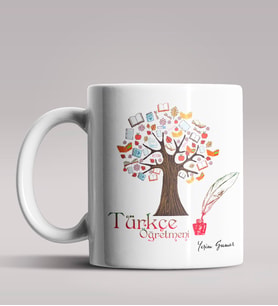 Kişiye Özel Türkçe Öğretmeni Tasarımlı Beyaz Renk Kupa Bardak 2