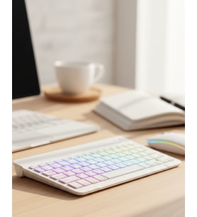Çoklu Cihaz Uyumlu Kablosuz Klavye Mouse Seti Aydınlatmalı