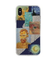 Iphone X / Xs Uyumlu Vincent van Gogh Kolaj Desenli Şeffaf Telefon Kılıfı