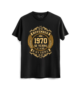 Vintage Gold Awesome Series November 1970 Siyah Tshirt