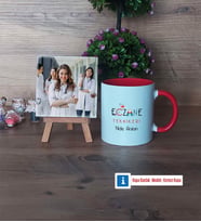 Eczane Teknikeri Fotoğraflı Dekoratif Taş, Kupa Bardak Beyaz Hediye (Model 2)