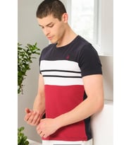 T8593 DEWBERRY ERKEK T-SHIRT-DÜZ LACİVERT