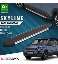 S-Dizayn Peugeot Rifter Uzun Şase Skyline Krom Yan Basamak 213 Cm 2019-2023 A+ Kalite
