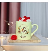 Baş Harfli İsimli Kişiye Özel Sarı Türk Kahvesi Fincanı