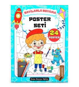 Sayılarla Boyama Seti (24 Süper Poster + 12 Boya Kalemi)
