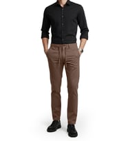 DeepSEA Erkek Kahve Esnek Kumaş Slim Fit Beli Lastikli Günlük Spor Pantolon 2601070