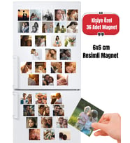 Kişiye Özel Fotoğraflı Buzdolabı Magneti - 36'lı Mega Set