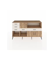 Kronos Konsol 2 Raflı 5 Çekmeceli 3 Kapaklı 176x59x99 Çam-Çam/Aytaşı