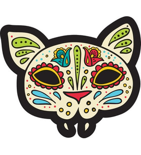 Sticker Usta Desenli Kedi Figür Sticker 00258 Renkli 7 x 8 cm