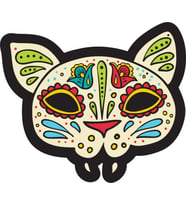 Sticker Usta Desenli Kedi Figür Sticker 00258 Renkli 7 x 8 cm