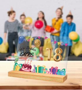 Kişiye Özel Mesajlı Kendin Tasarla Balon Sayılı Tablo Doğum Günü Hediyesi Doğum Günü Parti Masa Süsü Fotoğraf Çerçevesi