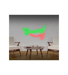 Yummy! Yazılı ve Şekilli Neon Tabela