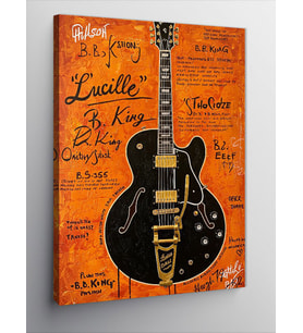 Kanvas Tablo Vintage Gitar Afişi