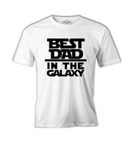 Best Dad in the Galaxy Beyaz Erkek Tshirt