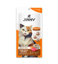 Jinny Creamy Treat Skin Coat Tuna ve Somon Etli Kedi Ödülü 5X15GR