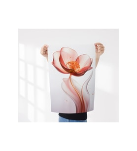 Çerçevesiz Poster  Soyut Kırmızı Çiçek Posteri  Yüksek Çözünürlüklü,Dijital Baskı (Çok Renkli)