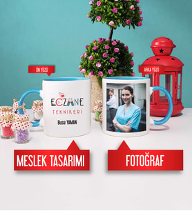 Eczane Teknikerine Hediye Eczane Teknikeri Kupa Bardak Mavi Fotoğraflı