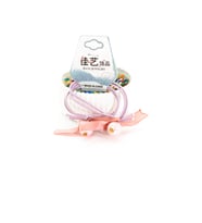 Biem İncili Lastik Toka Pembe