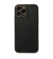 iPhone 14 Pro Kılıf Coco Deri Silikon Kapak - Siyah