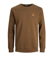 Jack & Jones Erkek Sırt Baskılı Sweatshirt 12223238 (Kahverengi)