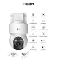 Xenon Smart Akıllı Dış Ortam PTZ Güvenlik Kamerası Güneş Enerjili 4G Sim Kartı Gece Görüşlü  (Beyaz)