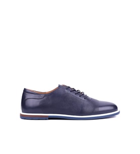 Shoetyle - Hakiki Deri Lacivert Renk Günlük Erkek Ayakkabı - 900-5089