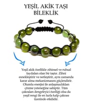 Sertifikalı Fıstık Yeşili Akik Taşı Bileklik - Makrome (Çok Renkli)