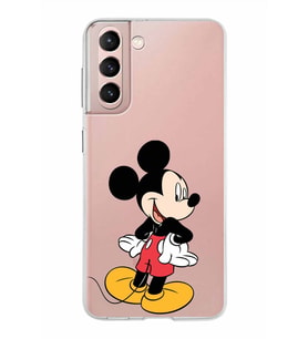 Samsung Galaxy S21 Kapak Mickey Mouse Tasarımlı Şeffaf Silikon Kılıf