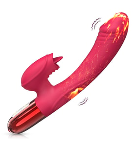 V2 - Şarjlı Akıllı Isıtma Özellikli Güçlü Titreşimli G-Spot ve Klitoris Uyarıcı 2 in 1 Yapay Penis Rabbit Vibratör