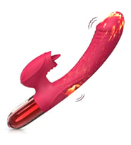 V2 - Şarjlı Akıllı Isıtma Özellikli Güçlü Titreşimli G-Spot ve Klitoris Uyarıcı 2 in 1 Yapay Penis Rabbit Vibratör