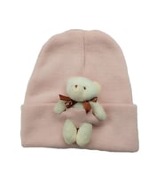 AYICIKLI ÖRGÜ ÇOCUK BERE PUDRA PEMBE