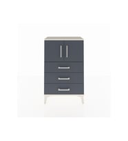 Arges Komodin Tek Raflı 3 Çekmeceli 2 Kapaklı 60x30x96 Aytaşı-Antrasit