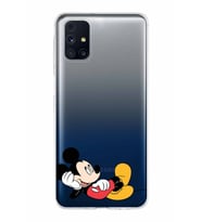 Samsung Galaxy M31s Kapak Mickey Mouse Tasarımlı Şeffaf Silikon Kılıf
