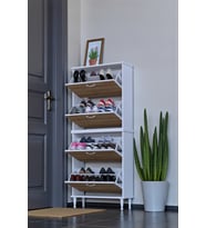 Eliusta Berry Meşe 8 Raflı 4 Düşer Kapaklı Ayakkabılık  72 cm Genişlik x 168x26 cm  Ayakkabılık
