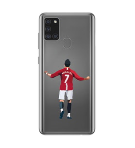 Samsung Galaxy A21S Uyumlu Cristiano Ronaldo Tasarımlı Şeffaf Telefon Kılıfı