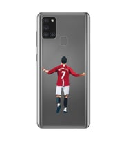 Samsung Galaxy A21S Uyumlu Cristiano Ronaldo Tasarımlı Şeffaf Telefon Kılıfı
