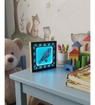 Geometrik Kuş Tasarımlı Dekoratif Led Işıklı Ahşap Gece Lambası