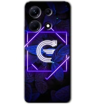 İnfinix Note 30 Pro Kılıf HD Desen Baskılı Kılıf - Dark Neon Yaprak G Harfi
