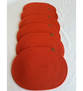 Jüt Amerikan Servis Sofra Altlığı, Masa Dekoru Supla Oval 30x40 6lı (Turuncu)