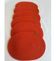 Jüt Amerikan Servis Sofra Altlığı, Masa Dekoru Supla Oval 30x40 6lı (Turuncu)