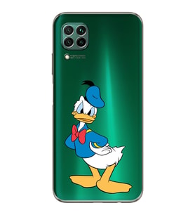 Huawei P40 Lite  Kamera korumalı Kapak Donald Duck Tasarımlı  Şeffaf Kılıf