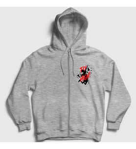 Presmono Unisex Gri Fly High Voleybol Anime Haikyu Fermuarlı Kapüşonlu Sweatshirt 237500tt