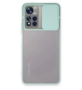 Durukar® Redmi Note 11 Pro Plus 5G Kılıf Palm Buzlu Kamera Sürgülü Silikon - Turkuaz